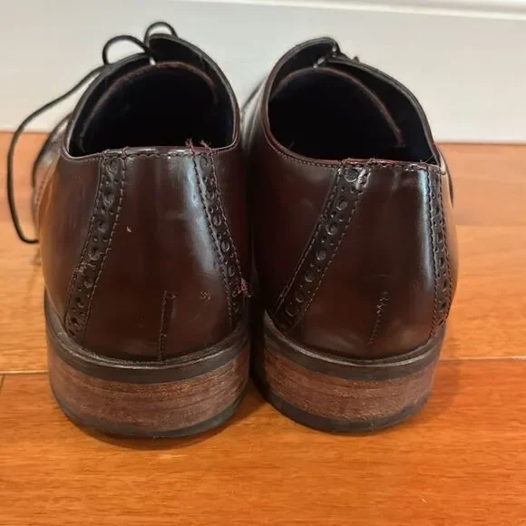 Cole Haan Mens Cap Toe C10840 Burgundy Leather Lace-up Oxfords Madison SZ 10.5M - Picture 2 of 15